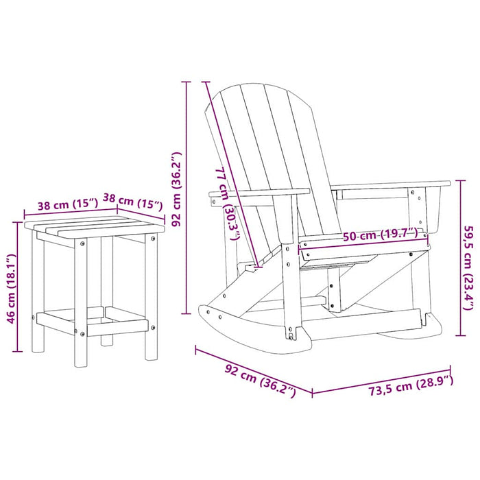 vidaXL Set Lounge da Giardino 3 pcs Blu marino HDPE