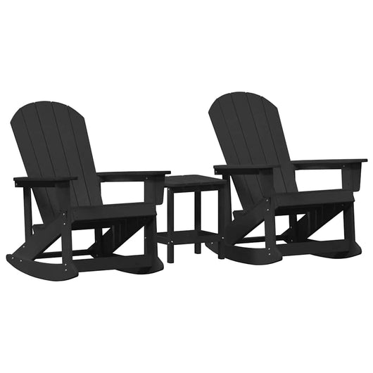 Set Lounge da Giardino 3 pcs Nero HDPE 3335840