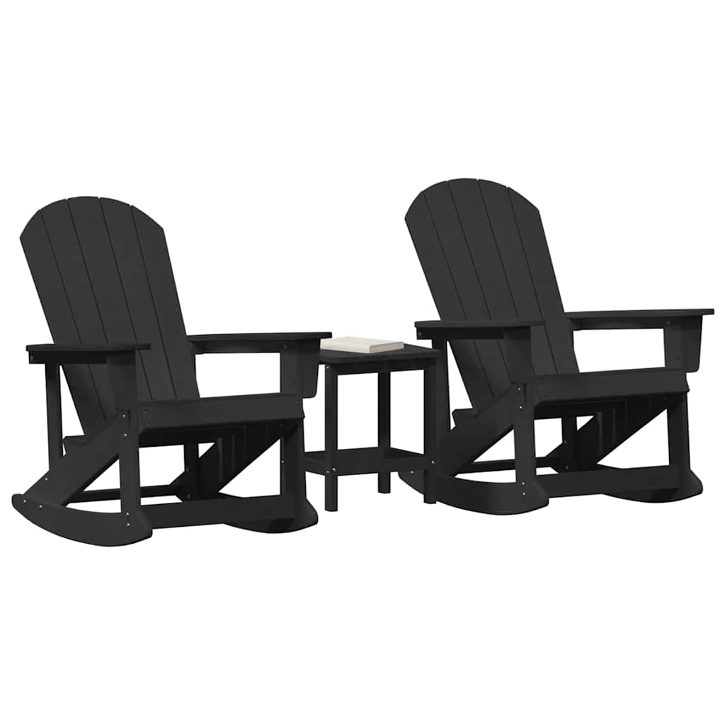 Set Lounge da Giardino 3 pcs Nero HDPE 3335840