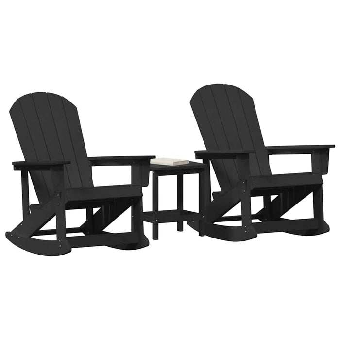 Set Lounge da Giardino 3 pcs Nero HDPE 3335840