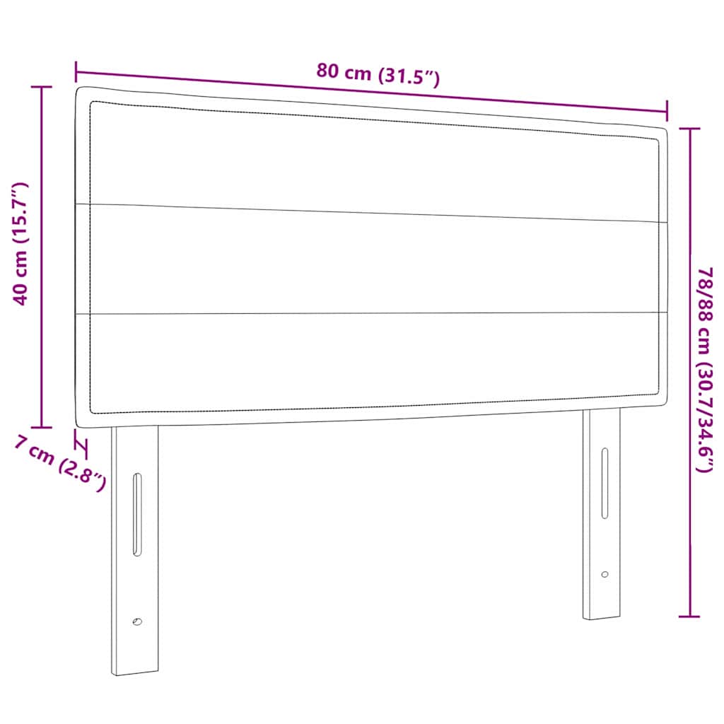 Testiera-Testata-Testiera Decorativa Marrone Scuro 80 cm Pelle Sintetica 840379