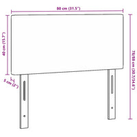 Testiera con testiera Grigio chiaro 80 cm Tessuto a coste 42007041