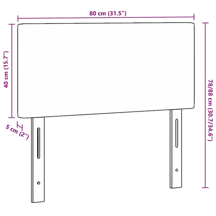 Testiera-Testata-Testiera Decorativa Grigio chiaro 80 cm Pelle Sintetica 335644