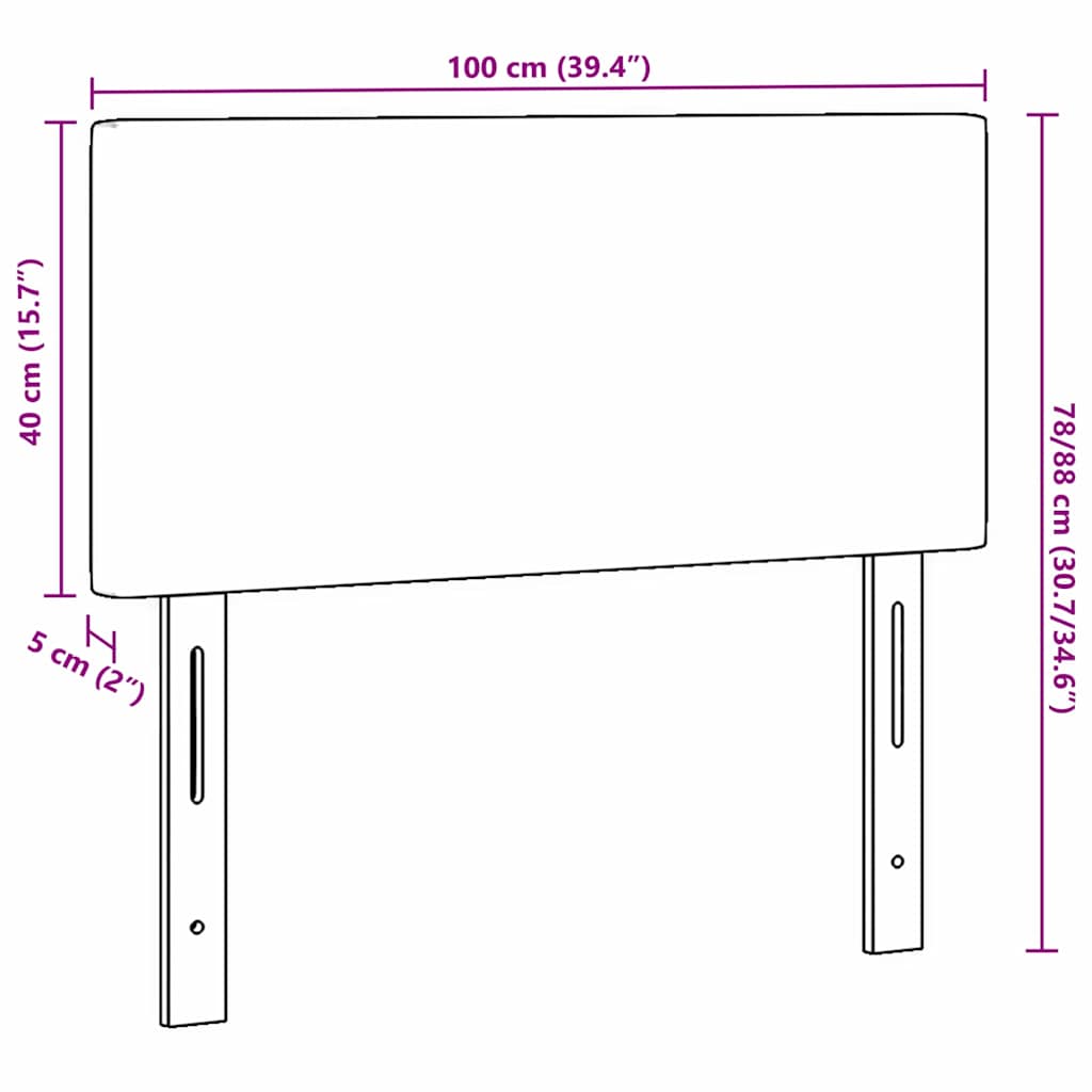 Testiera con testiera Grigio chiaro 100 cm Tessuto a coste 42007049