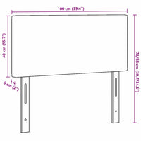 Testiera con testiera Grigio chiaro 100 cm Tessuto a coste 42007049