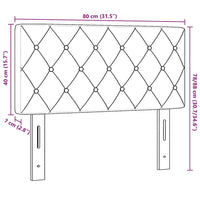 Testiera-Testata-Testiera Decorativa Grigio scuro 80 cm Pelle Sintetica 287502