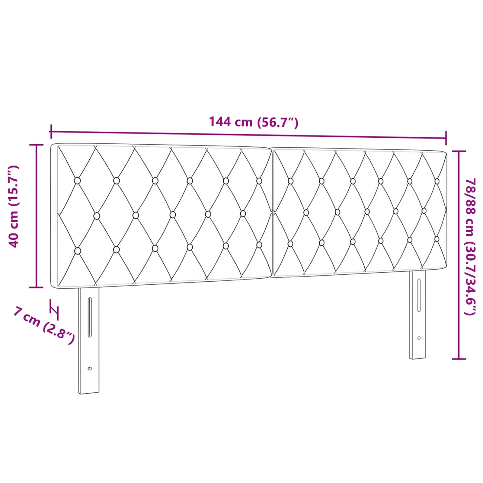 Testiera con testiera Grigio chiaro 144 cm Pelle Sintetica 42007087