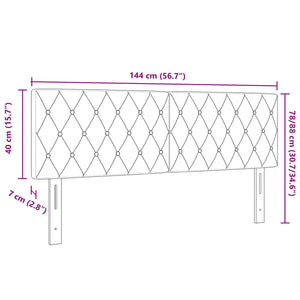 Testiera con testiera Grigio chiaro 144 cm Pelle Sintetica 42007087