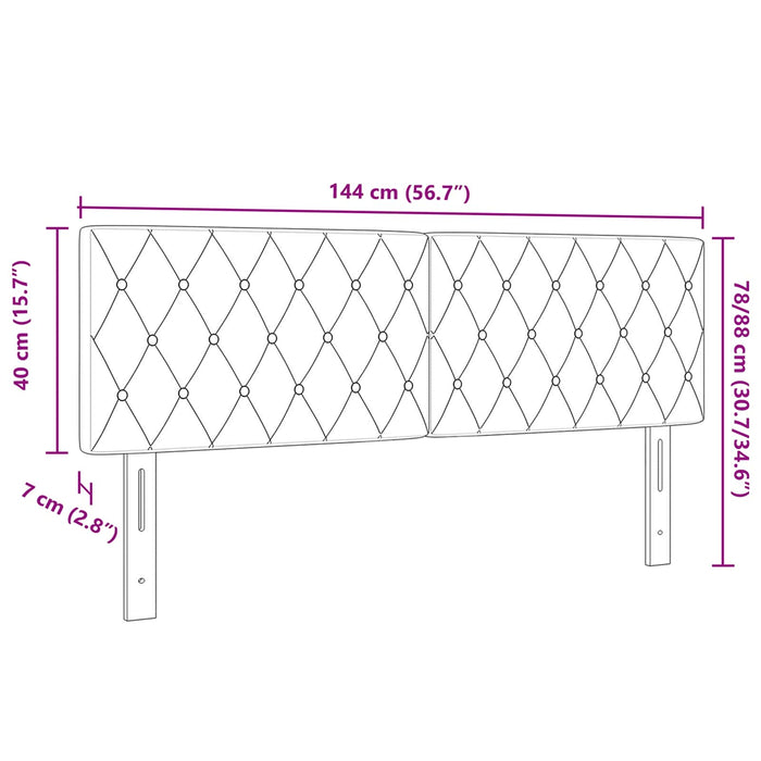 Testiera con testiera Grigio chiaro 144 cm Pelle Sintetica 42007087