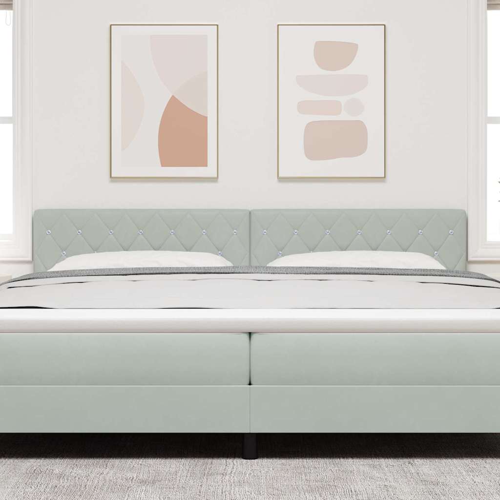 Testiera-Testata-Testiera Decorativa Grigio chiaro 200 cm Pelle Sintetica 226272