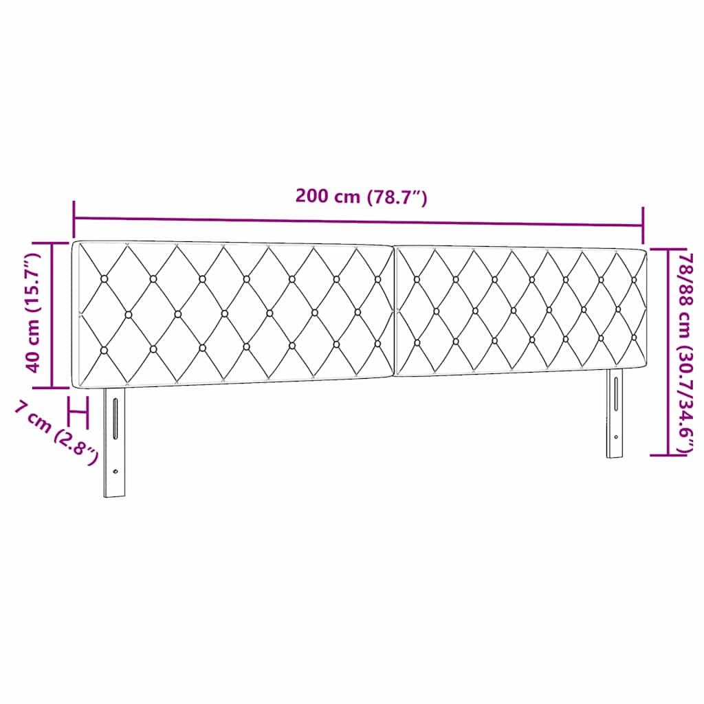 Testiera in Velluto Argille Grigio scuro 200 cm Velluto 42007106