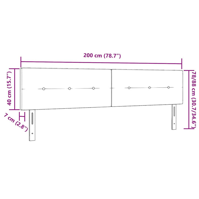 Testiera con testiera Nero 200 cm Tessuto 42007191
