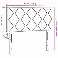 Testiera Montaggio a parete Geometrico Nero 80 cm Velluto 42007211