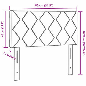 Testiera Montaggio a parete Geometrico Blu scuro 80 cm Velluto 42007213
