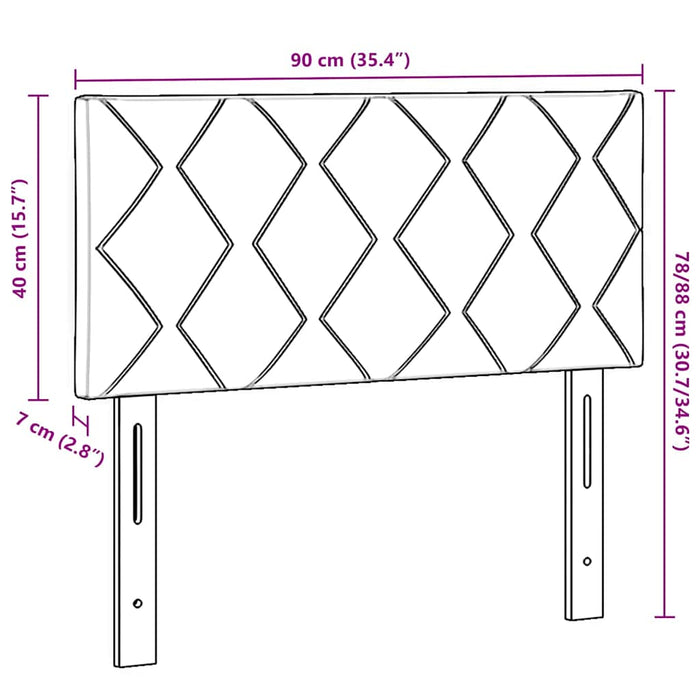 Testiera-Testata-Testiera Decorativa Grigio scuro 90 cm Velluto