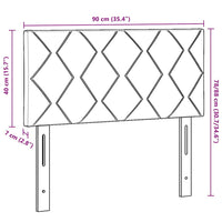 Testiera Montaggio a parete Geometrico Blu scuro 90 cm Velluto 42007226