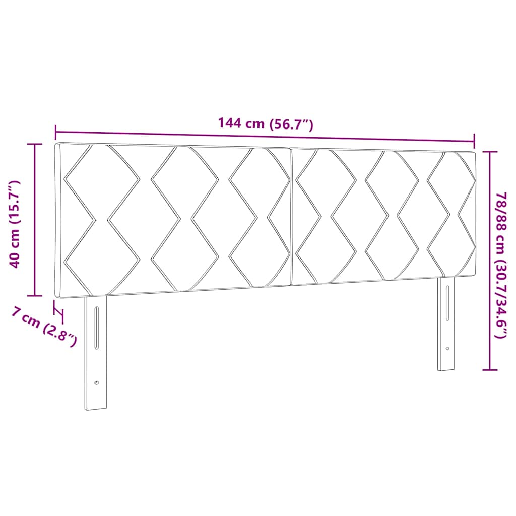 Testiera Montaggio a parete Grigio chiaro 144 cm Velluto 42007248