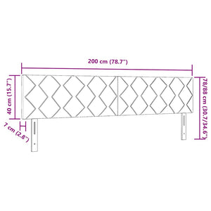 Testiera-Testata-Testiera Decorativa Grigio scuro 200 cm Velluto