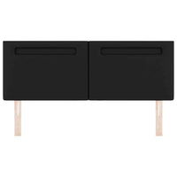 Testiera LED-Testata con LED-Testiera Decorativa Nero 144 cm Pelle Sintetica