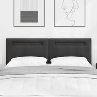 Testiera LED-Testata con LED-Testiera Decorativa Nero 160 cm Pelle Sintetica