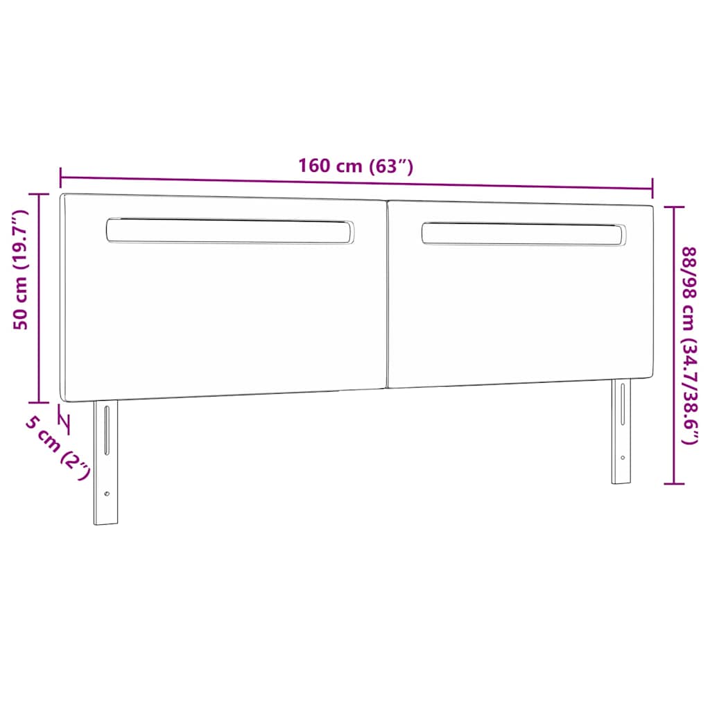 Testiera LED-Testata con LED-Testiera Decorativa Nero 160 cm Pelle Sintetica