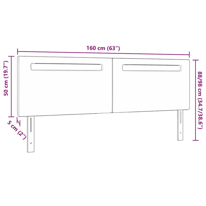 Testiera LED-Testata con LED-Testiera Decorativa Nero 160 cm Pelle Sintetica