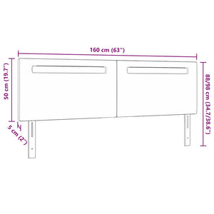 Testiera LED-Testata con Luci LED Bianco 160 cm Pelle Sintetica