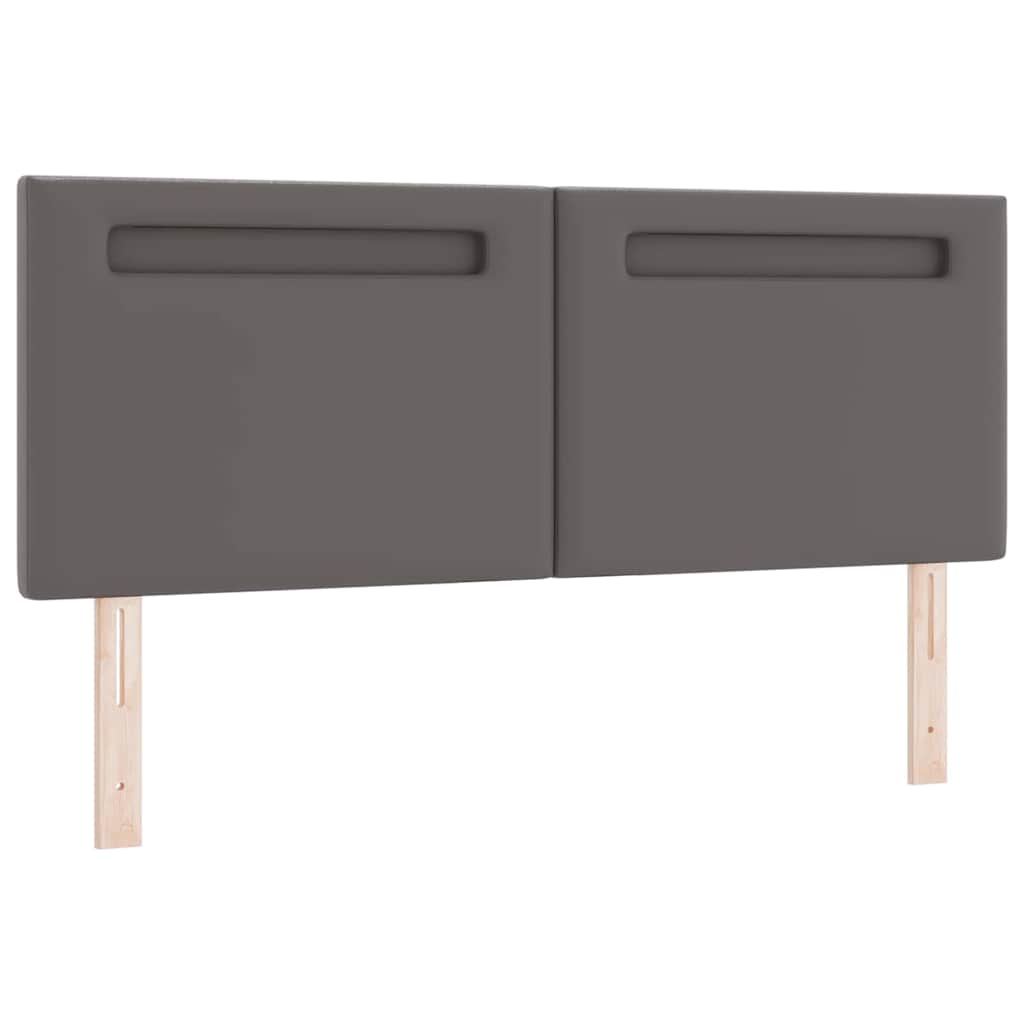 Testiera LED-Testata con LED-Testiera Decorativa Grigio 160 cm Pelle Sintetica