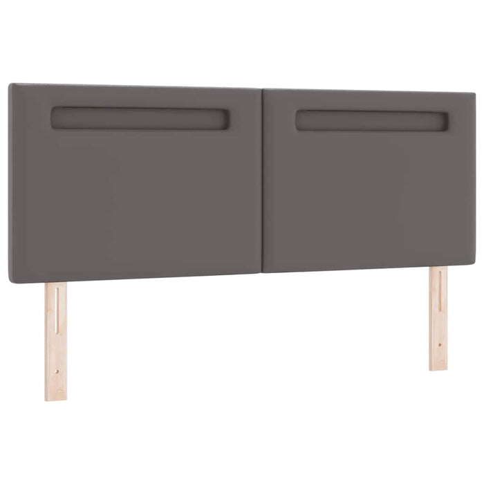 Testiera LED-Testata con LED-Testiera Decorativa Grigio 160 cm Pelle Sintetica