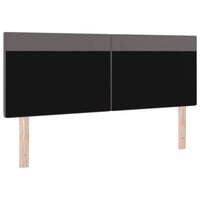 Testiera LED-Testata con LED-Testiera Decorativa Grigio 160 cm Pelle Sintetica