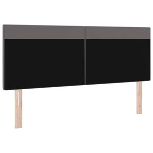 Testiera LED-Testata con LED-Testiera Decorativa Grigio 160 cm Pelle Sintetica