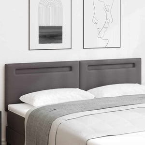 Testiera LED-Testata con LED-Testiera Decorativa Grigio 180 cm Pelle Sintetica