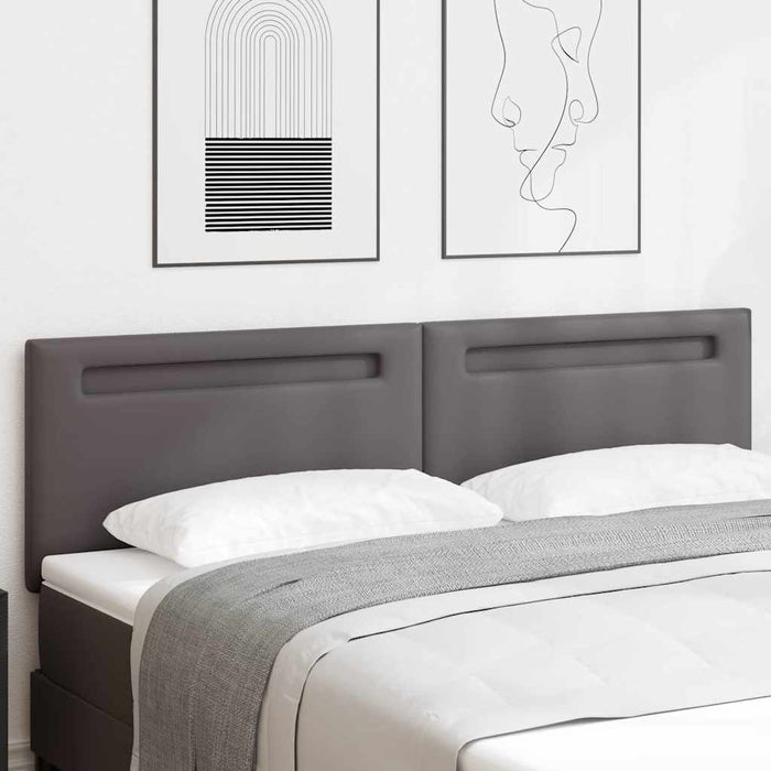 Testiera LED-Testata con LED-Testiera Decorativa Grigio 180 cm Pelle Sintetica