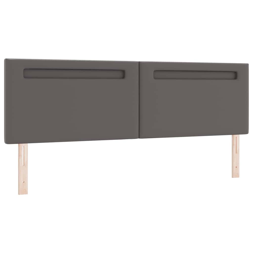 Testiera LED-Testata con LED-Testiera Decorativa Grigio 180 cm Pelle Sintetica