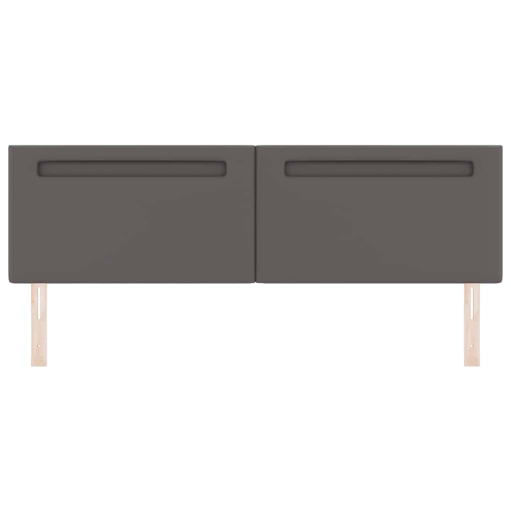 Testiera LED-Testata con LED-Testiera Decorativa Grigio 180 cm Pelle Sintetica