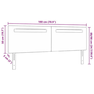 Testiera LED-Testata con LED-Testiera Decorativa Grigio 180 cm Pelle Sintetica