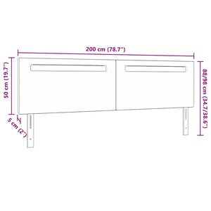 Testiera LED-Testata con Luci LED Bianco 200 cm Pelle Sintetica