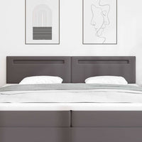 Testiera LED-Testata con LED-Testiera Decorativa Grigio 200 cm Pelle Sintetica