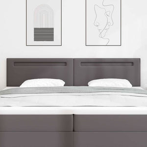 Testiera LED-Testata con LED-Testiera Decorativa Grigio 200 cm Pelle Sintetica