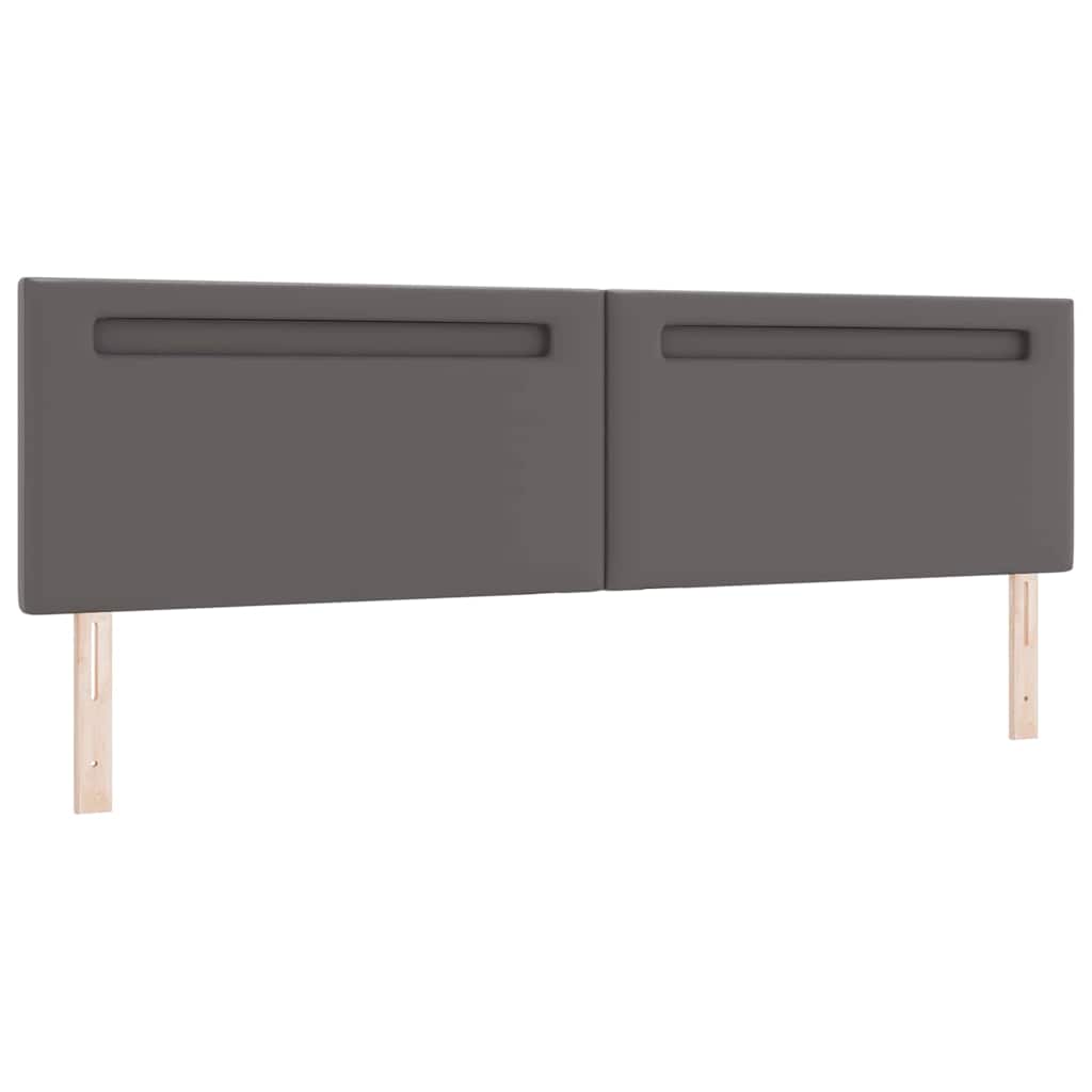 Testiera LED-Testata con LED-Testiera Decorativa Grigio 200 cm Pelle Sintetica