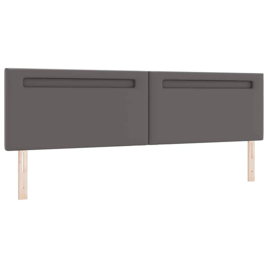 Testiera LED-Testata con LED-Testiera Decorativa Grigio 200 cm Pelle Sintetica