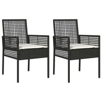 Sedie da giardino  2 pz con cuscini neri in rattan sintetico 42003445