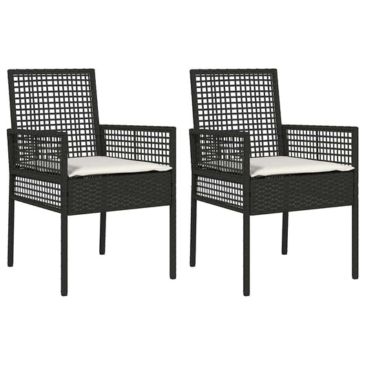 Sedie da giardino  2 pz con cuscini neri in rattan sintetico 42003445