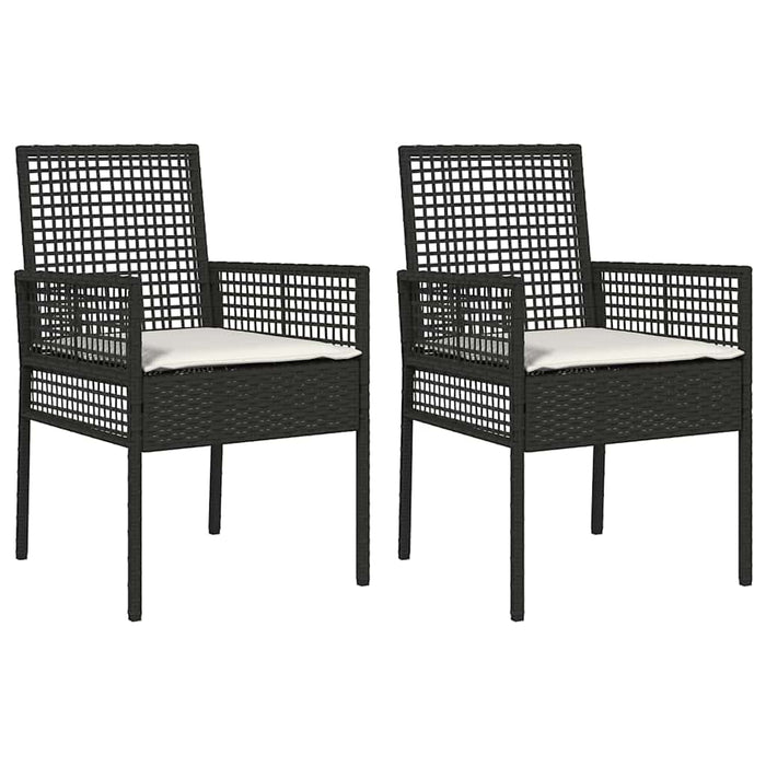 Sedie da giardino  2 pz con cuscini neri in rattan sintetico 42003445