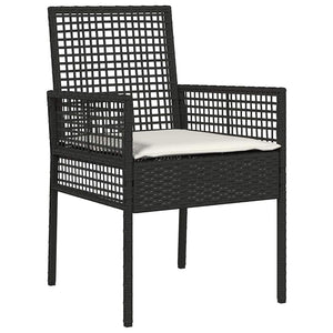Sedie da giardino  2 pz con cuscini neri in rattan sintetico 42003445
