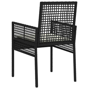 Sedie da giardino  2 pz con cuscini neri in rattan sintetico 42003445