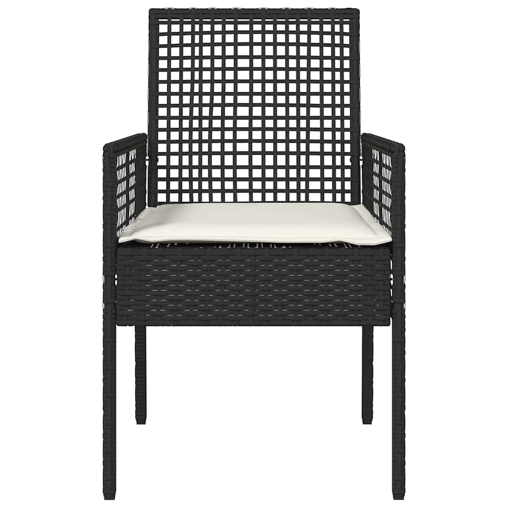 Sedie da giardino  2 pz con cuscini neri in rattan sintetico 42003445