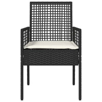 Sedie da giardino  2 pz con cuscini neri in rattan sintetico 42003445
