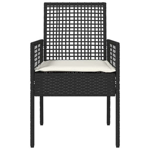Sedie da giardino  2 pz con cuscini neri in rattan sintetico 42003445