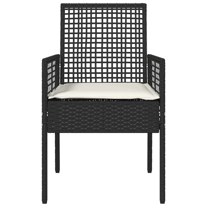 Sedie da giardino  2 pz con cuscini neri in rattan sintetico 42003445